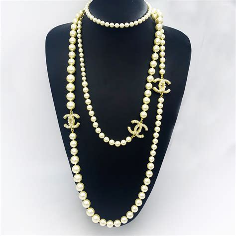 chanel classic pearl necklace|chanel necklace online shop.